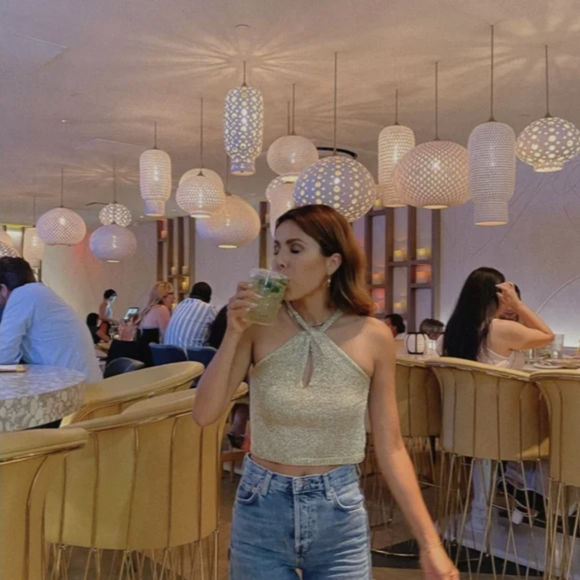 Gold Metallic Crop Tops